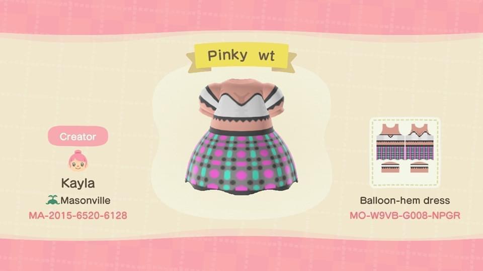 Animal Crossing Design Code: MO-W9VB-G008-NPGR Plaid dress