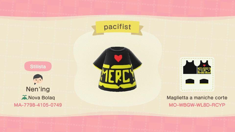 Animal Crossing Design Code: MO-WBGW-WL8D-RCYP Undertale Pacifist