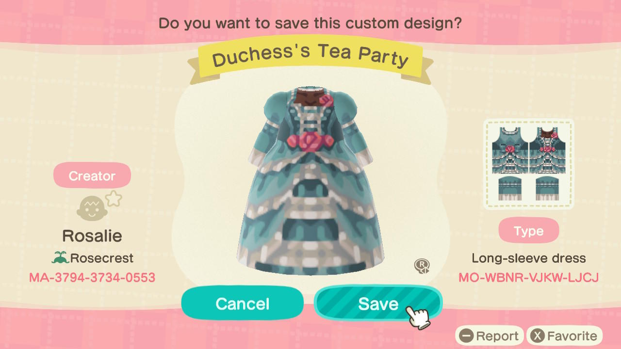 Animal Crossing Design Code: MO-WBNR-VJKW-LJCJ Duchess’ Tea Party