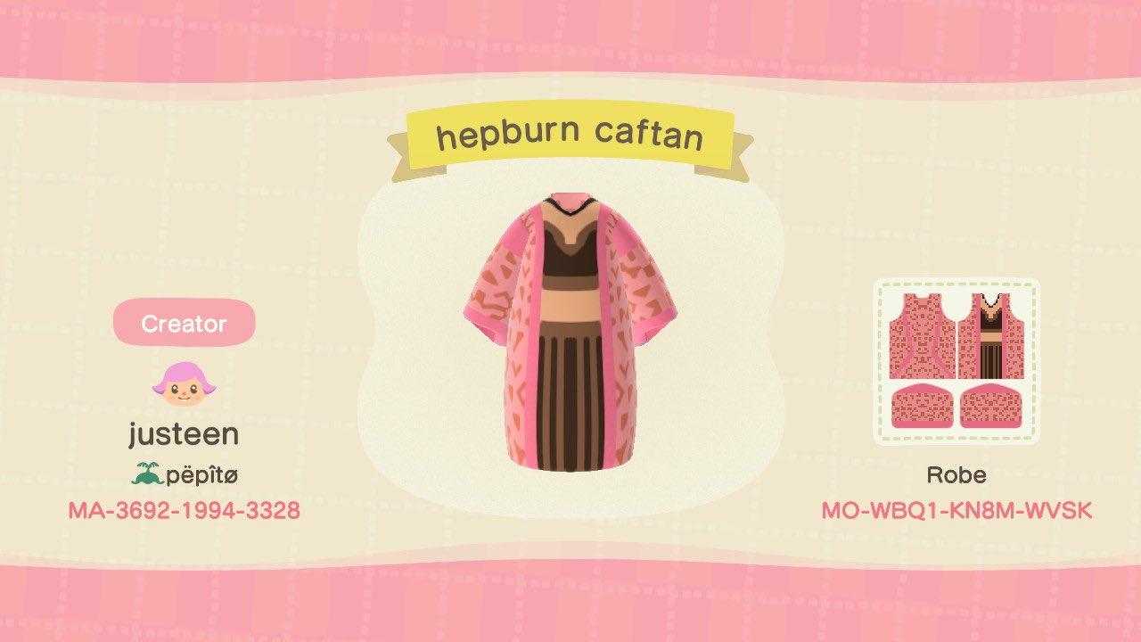 Animal Crossing Design Code: MO-WBQ1-KN8M-WVSK Hepburn caftan