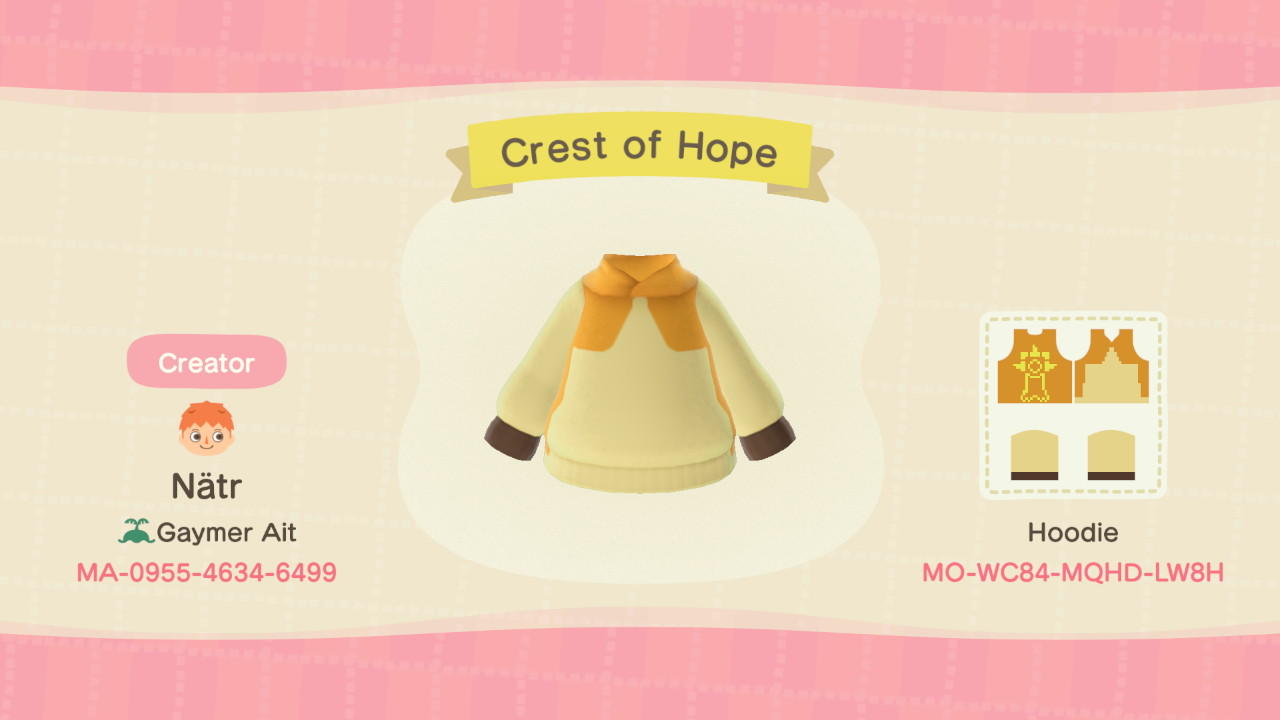 Animal Crossing Design Code: MO-WC84-MQHD-LW8H Crest of Hope