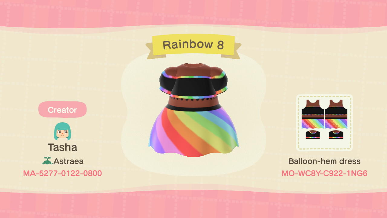Animal Crossing Design Code: MO-WC8Y-C922-1NG6 Rainbow 8