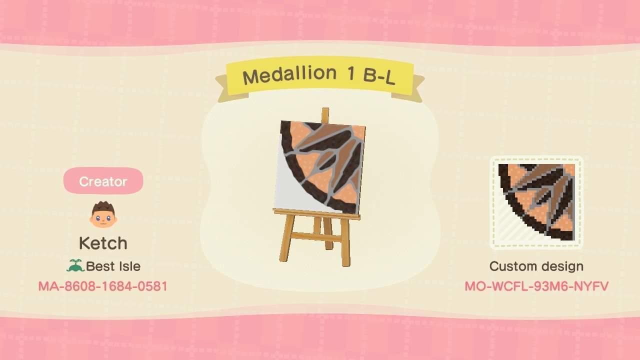 Animal Crossing Design Code: MO-WCFL-93M6-NYFV Medallion 1 B-L