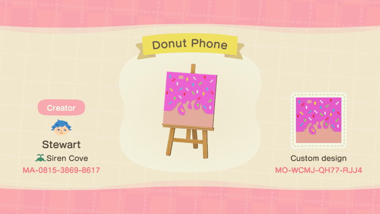 Animal Crossing Design Code: MO-WCMJ-QH77-RJJ4 Donut Phone Case