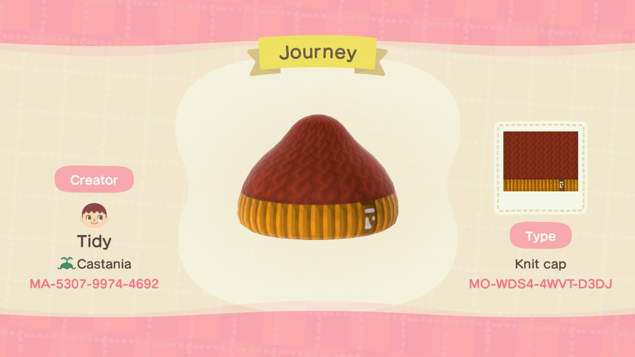 Animal Crossing Design Code: MO-WDS4-4WVT-D3DJ Journey