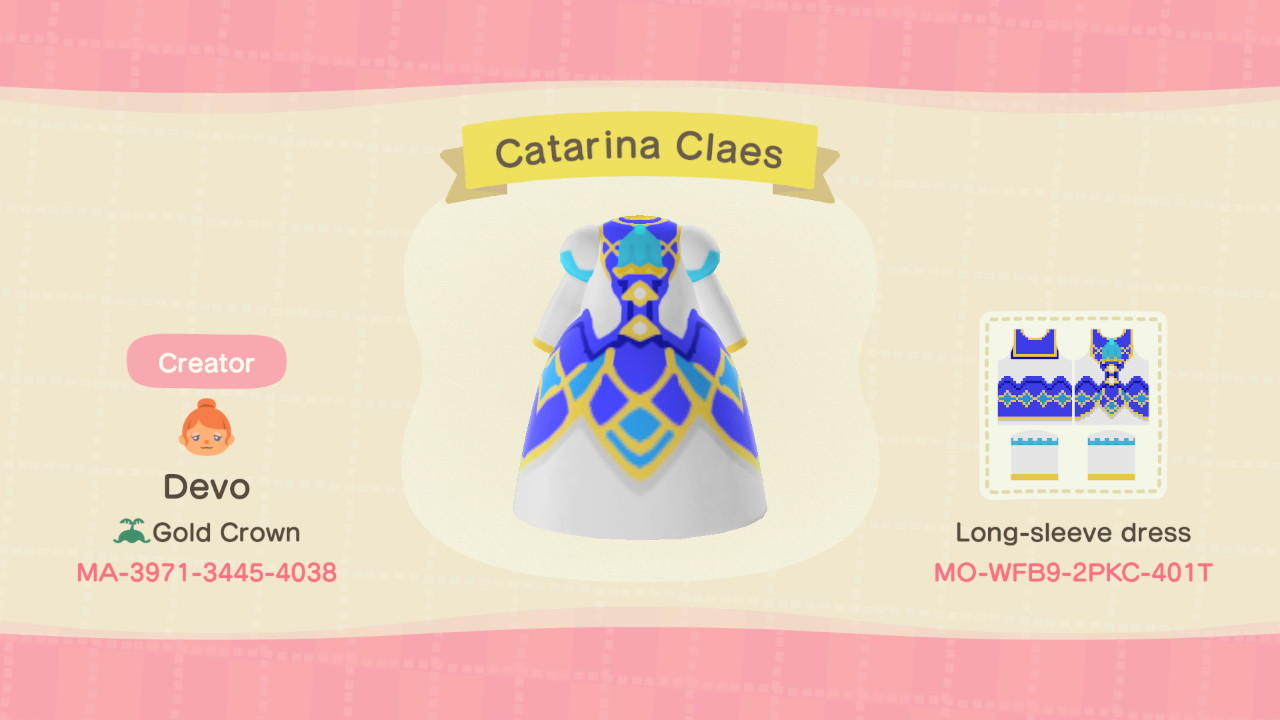 Animal Crossing Design Code: MO-WFB9-2PKC-401T Catarina Claes