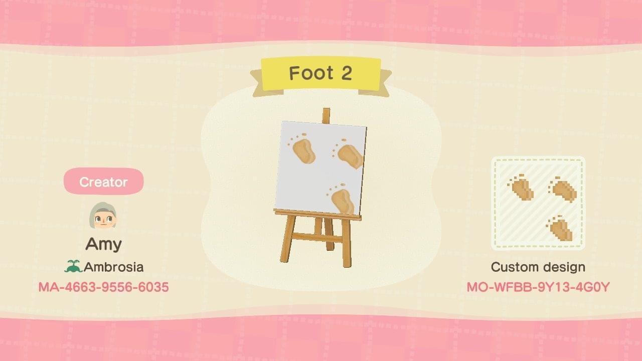 Animal Crossing Design Code: MO-WFBB-9Y13-4G0Y Footprints 2