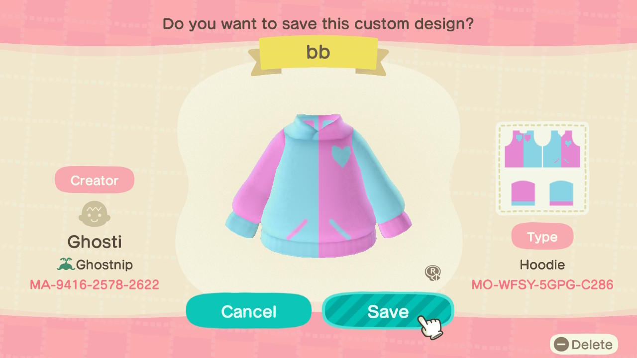 Animal Crossing Design Code: MO-WFSY-5GPG-C286 Bb