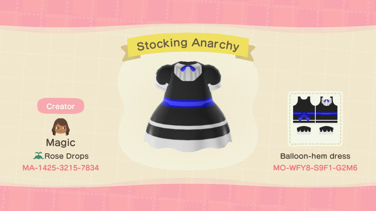 Animal Crossing Design Code: MO-WFY8-S9F1-G2M6 PASWG: Stocking