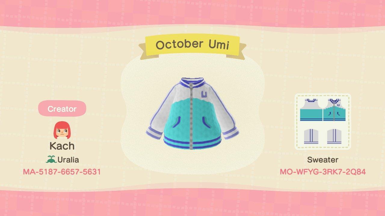 Animal Crossing Design Code: MO-WFYG-3RK7-2Q84 October Umi