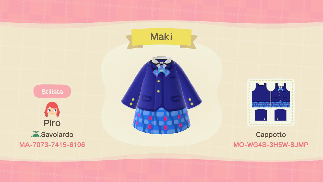 Animal Crossing Design Code: MO-WG4S-3H5W-8JMP Maki