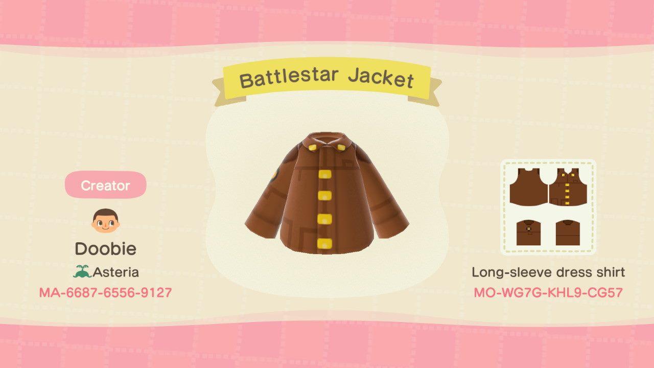 Animal Crossing Design Code: MO-WG7G-KHL9-CG57 Battlestar Jacket