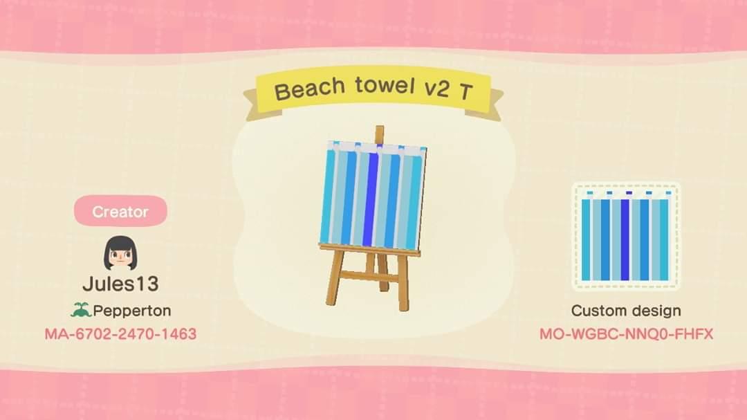Animal Crossing Design Code: MO-WGBC-NNQ0-FHFX Beach towel v2 T