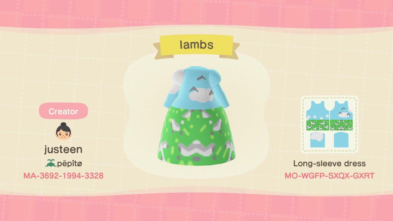 Animal Crossing Design Code: MO-WGFP-SXQX-GXRT lambs