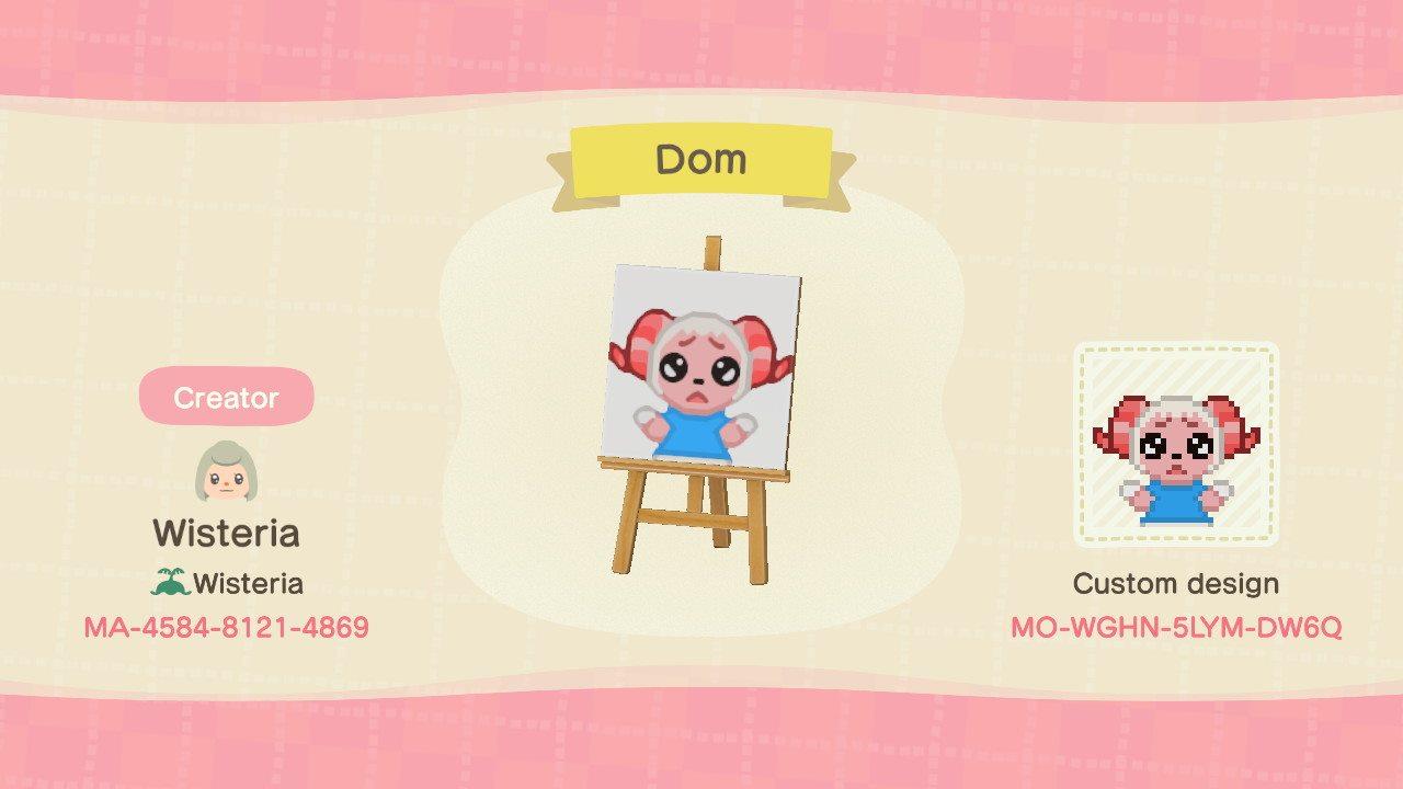Animal Crossing Design Code: MO-WGHN-5LYM-DW6Q Dom