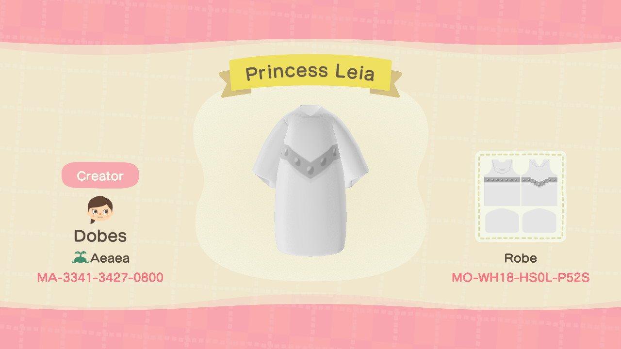 Animal Crossing Design Code: MO-WH18-HS0L-P52S Princess Leia