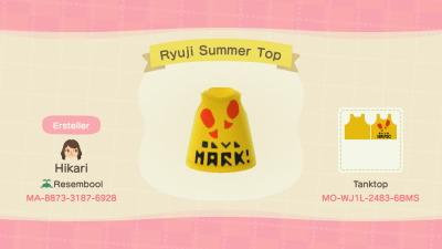 Animal Crossing Design Code: MO-WH1L-2483-6BMS Persona 5 Ryuji Top