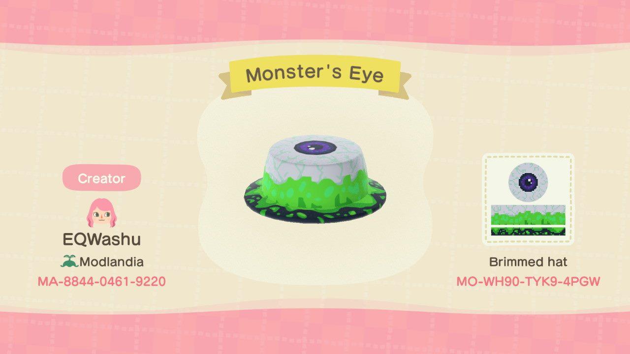 Animal Crossing Design Code: MO-WH90-TYK9-4PGW Monster&#39;s Eye