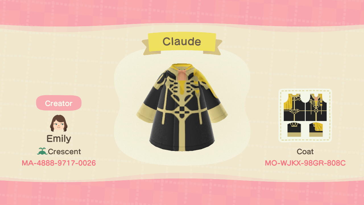 Animal Crossing Design Code: MO-WJKX-98GR-808C Claude