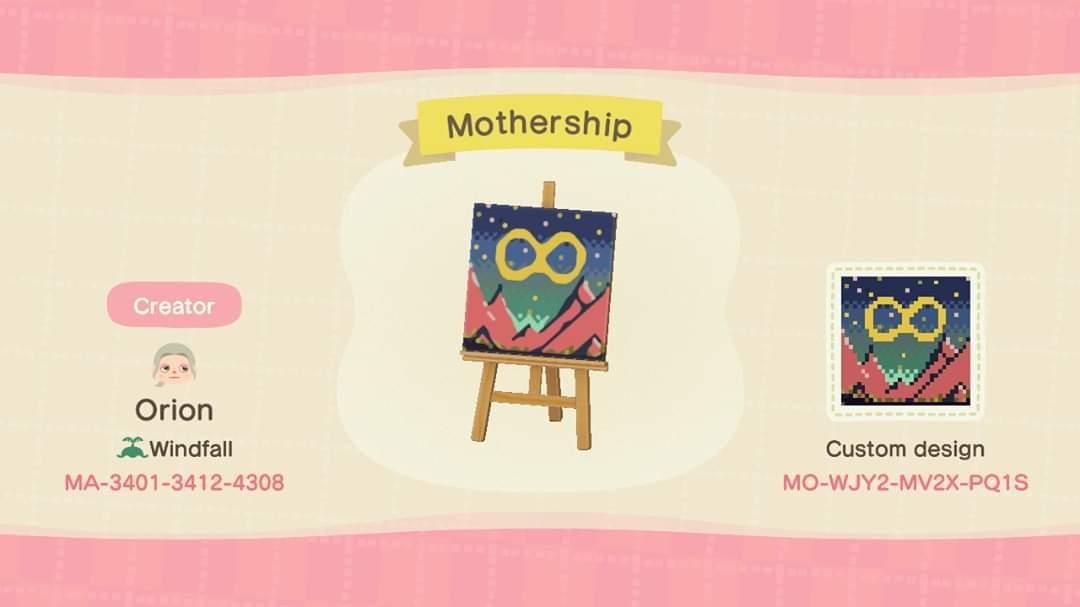 Animal Crossing Design Code: MO-WJY2-MV2X-PQ1S Mothership