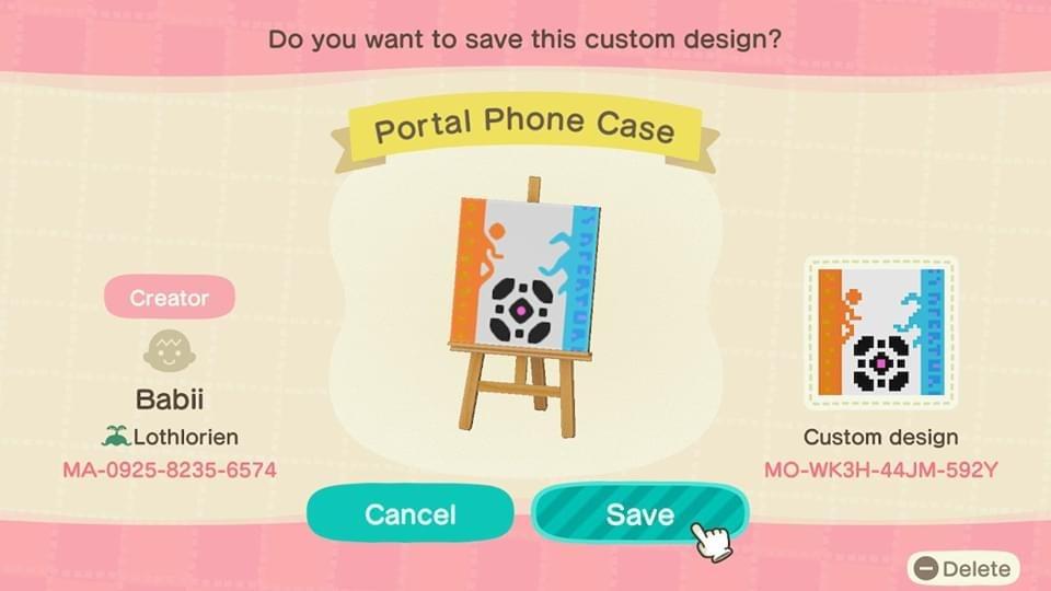 Animal Crossing Design Code: MO-WK3H-44JM-592Y Portal Phone Case