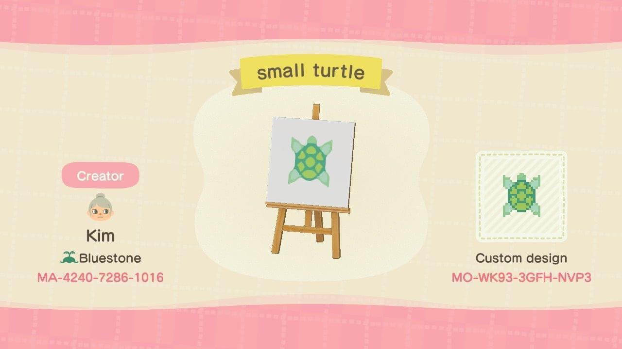 Animal Crossing Design Code: MO-WK93-3GFH-NVP3 Small Turtle