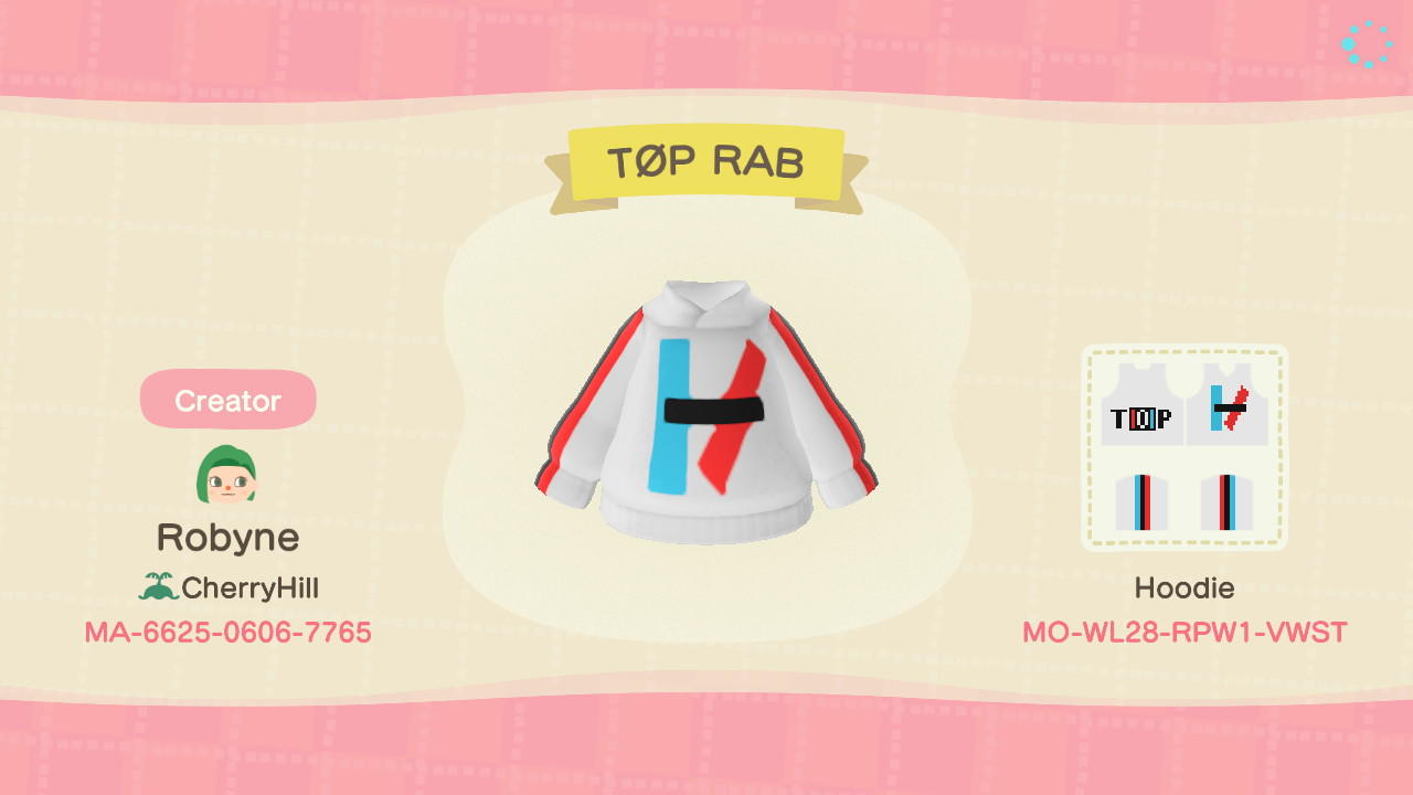 Animal Crossing Design Code: MO-WL28-RPW1-VWST TOP RAB
