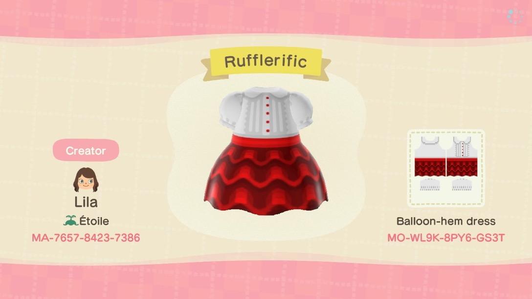 Animal Crossing Design Code: MO-WL9K-8PY6-GS3T Rufflerific