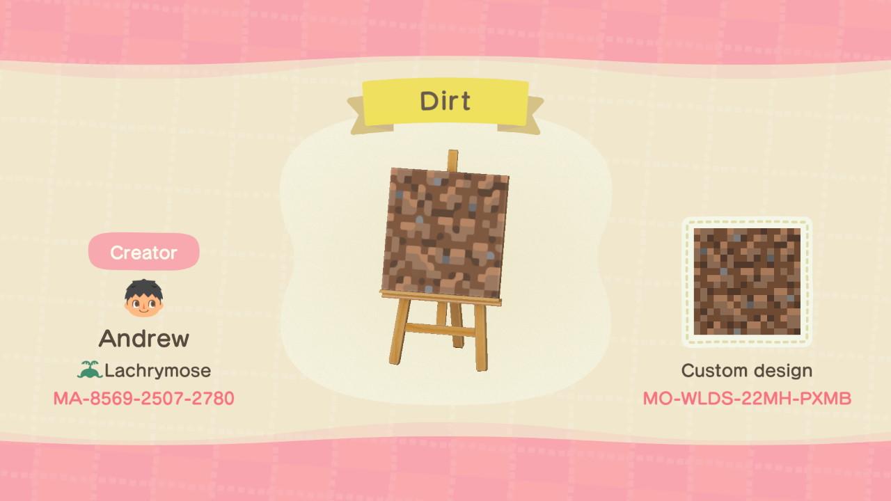 Animal Crossing Design Code: MO-WLDS-22MH-PXMB Dirt