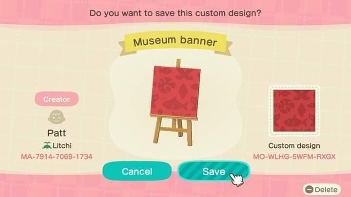 Animal Crossing Design Code: MO-WLHG-5WFM-RXGX Museum banner 1