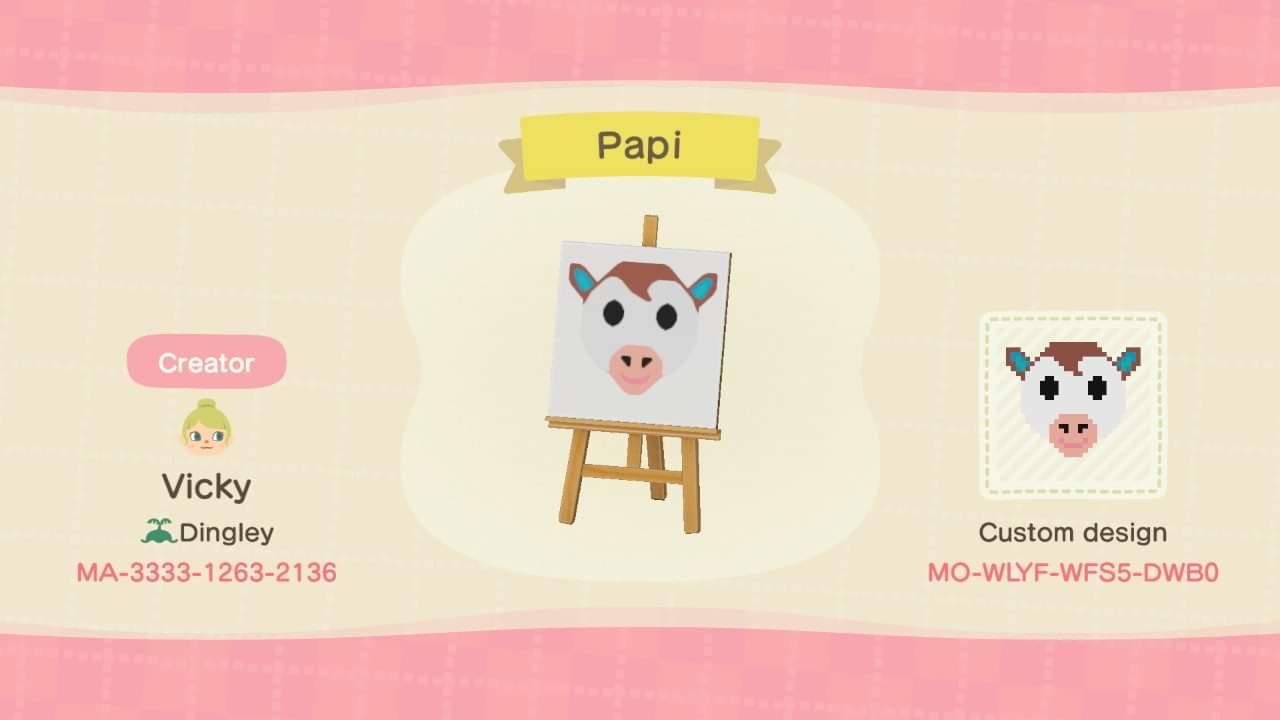Animal Crossing Design Code: MO-WLYF-WFS5-DWB0 Papi