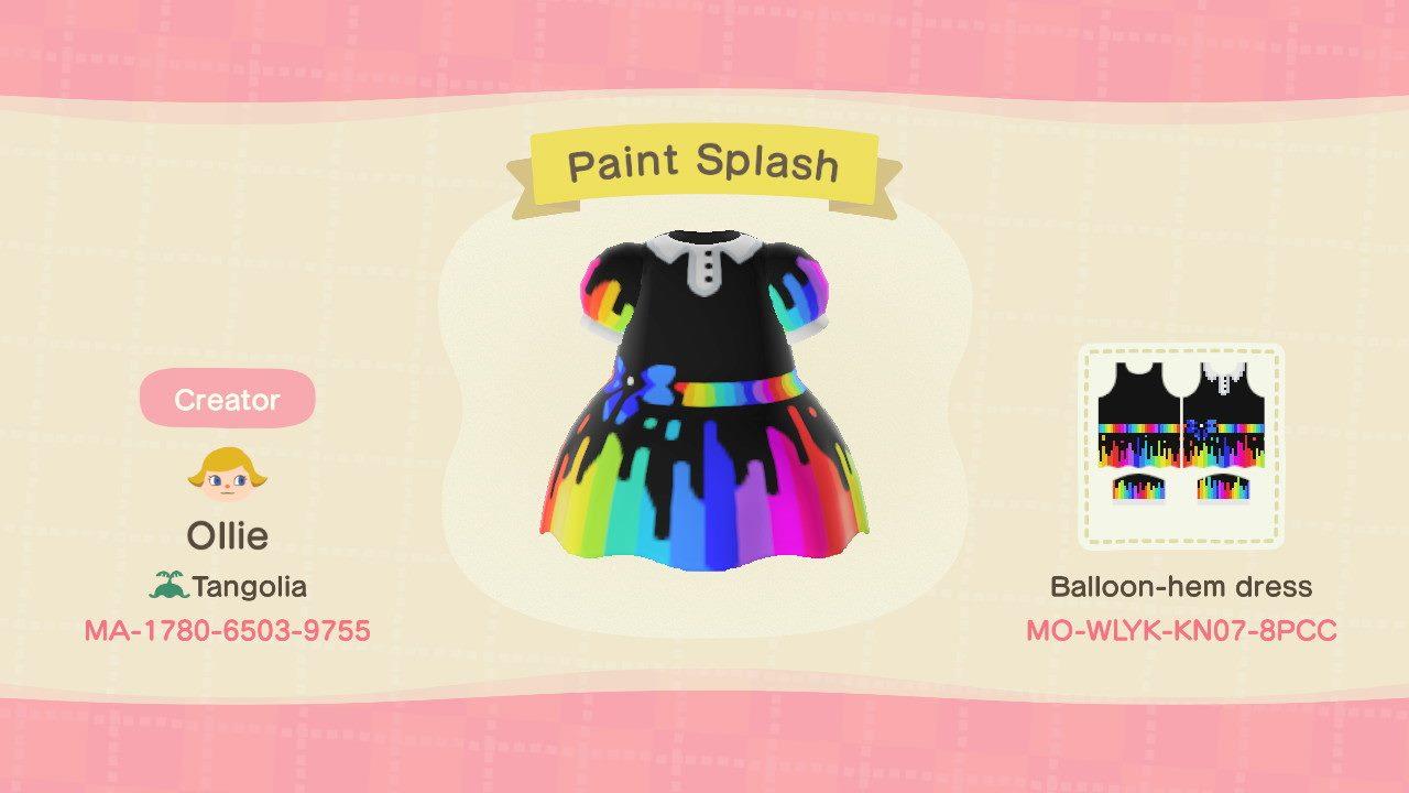 Animal Crossing Design Code: MO-WLYK-KN07-8PCC Paint Splash