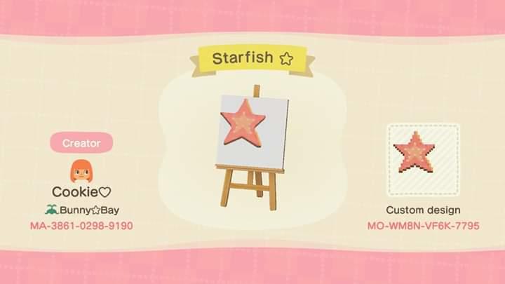 Animal Crossing Design Code: MO-WM8N-VF6K-7795 Starfish