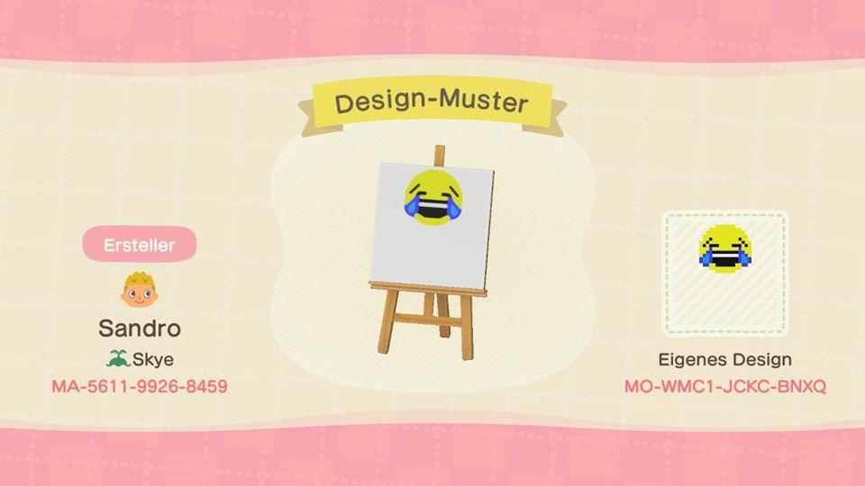Animal Crossing Design Code: MO-WMC1-JCKC-BNXQ Laughing Emoji 4head
