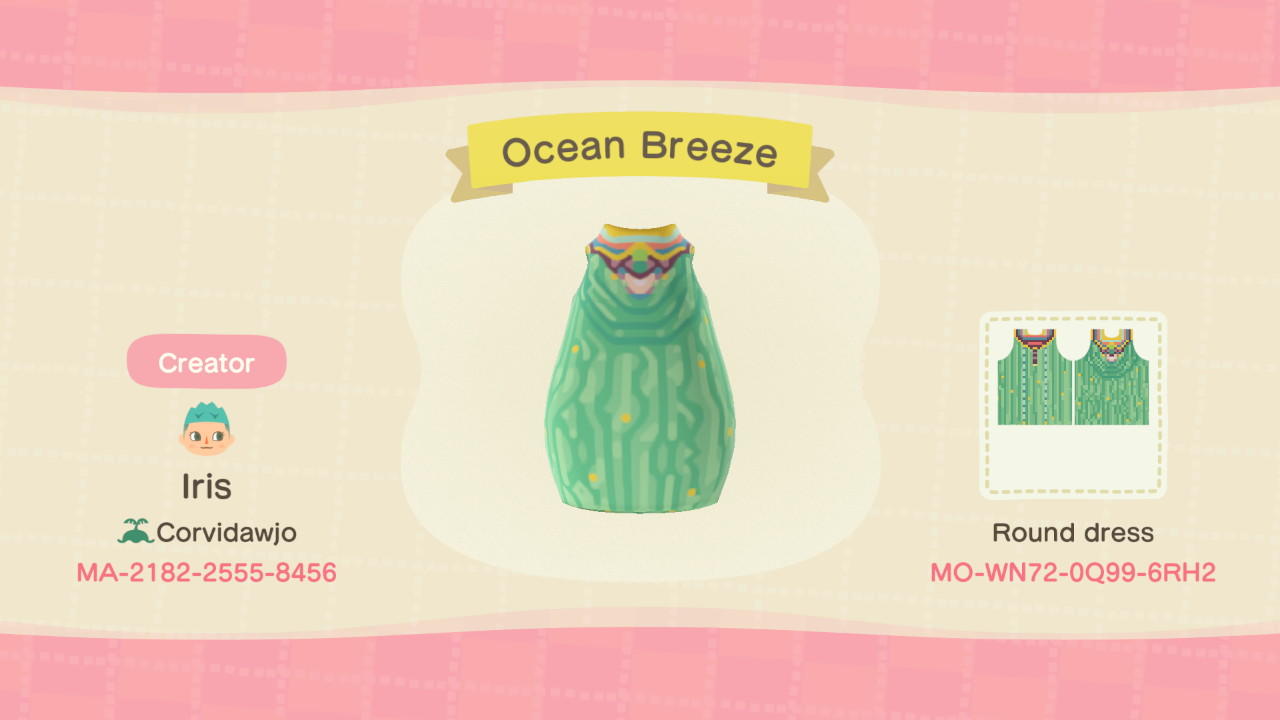 Animal Crossing Design Code: MO-WN72-0Q99-6RH2 Ocean Breeze