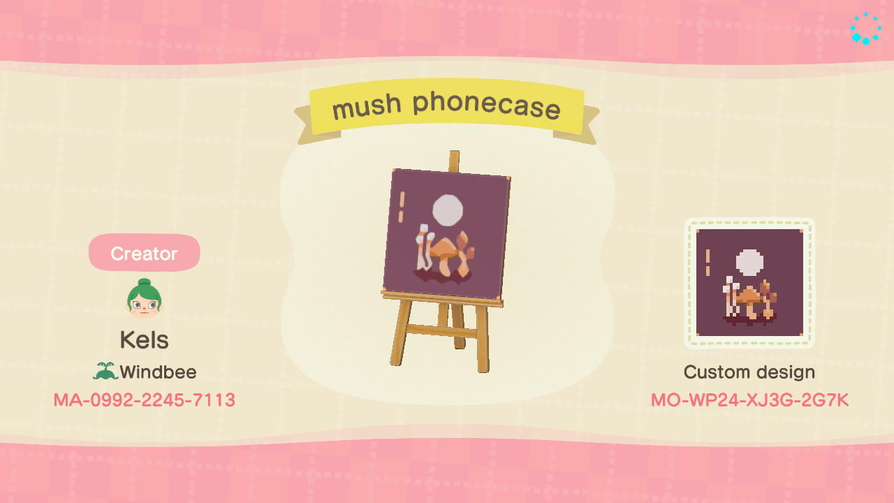 Animal Crossing Design Code: MO-WP24-XJ3G-2G7K mushroom phonecase