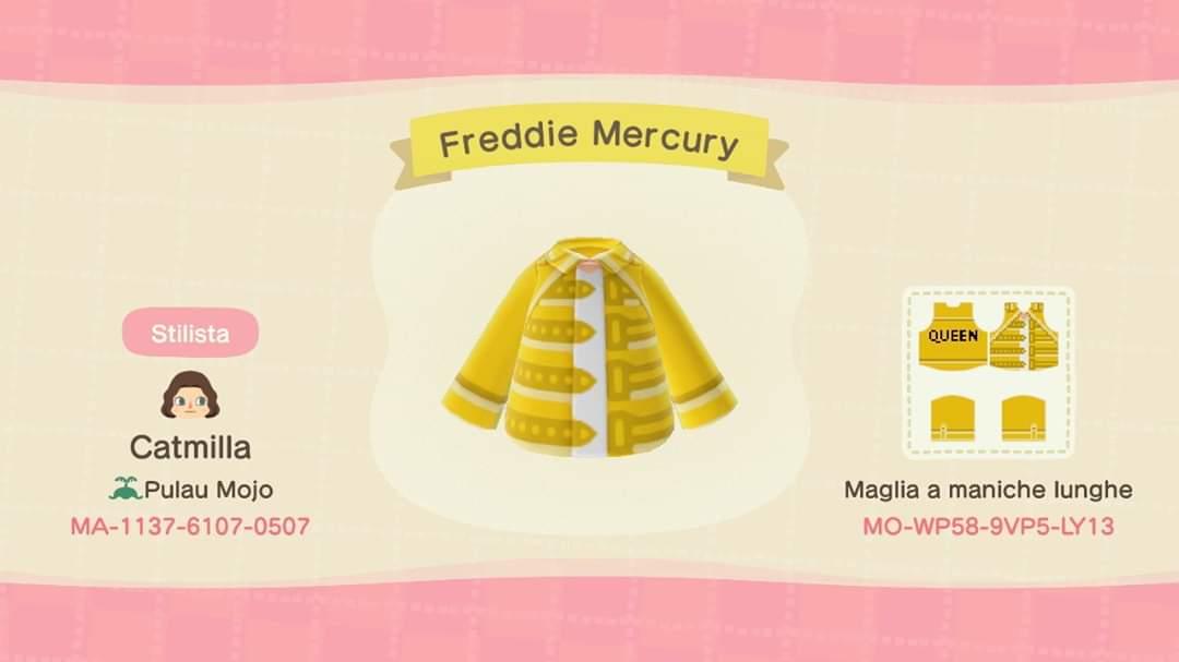 Animal Crossing Design Code: MO-WP58-9VP5-LY13 Freddie Mercury