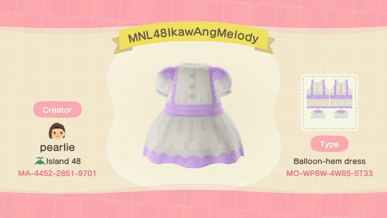 Animal Crossing Design Code: MO-WP8W-4W85-5T33 MNL48IkawAngMelody