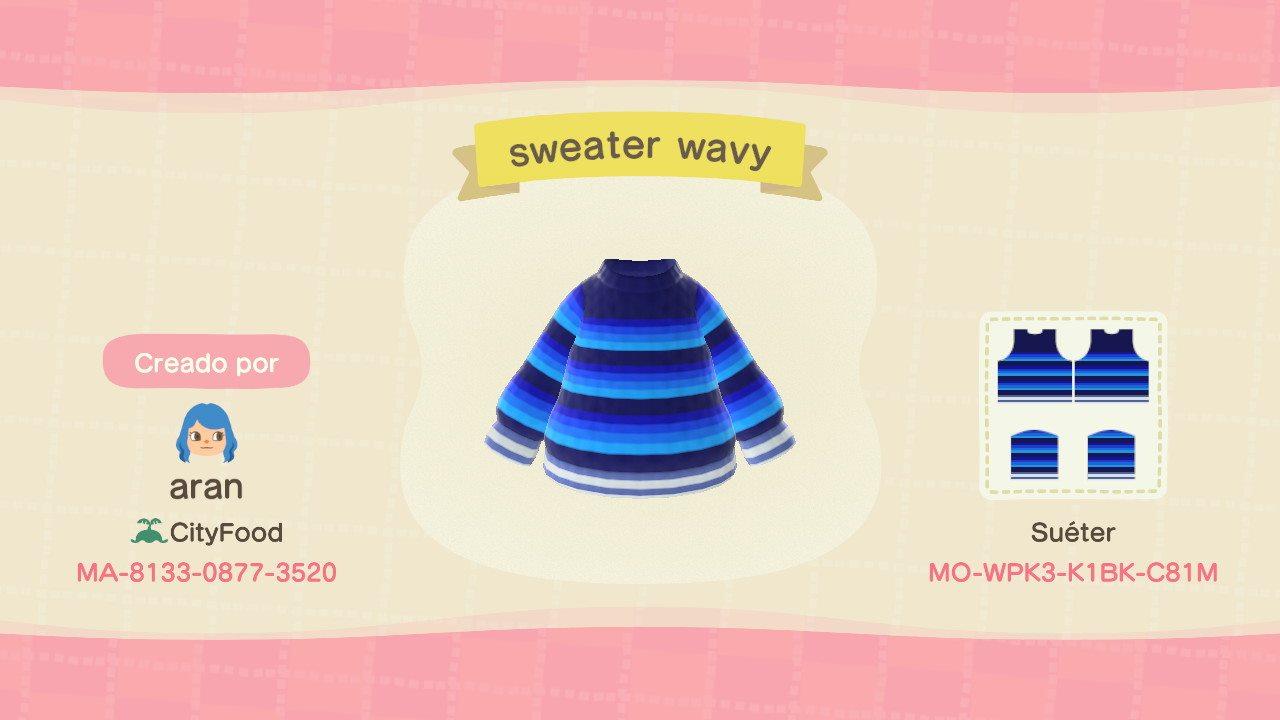 Animal Crossing Design Code: MO-WPK3-K1BK-C81M sweater wavy