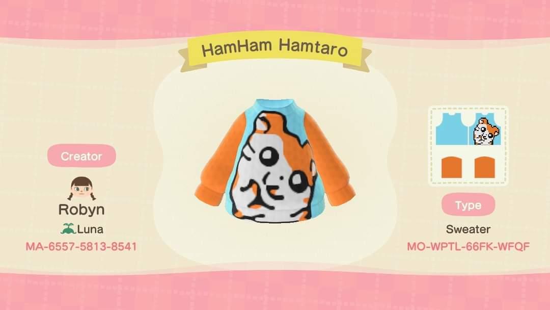 Animal Crossing Design Code: MO-WPTL-66FK-WFQF HamHam Hamtaro