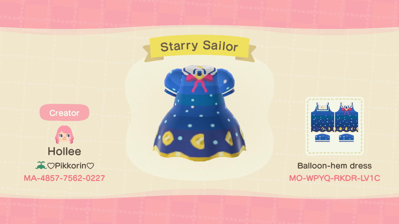 Animal Crossing Design Code: MO-WPYQ-RKDR-LV1C Starry Sailor