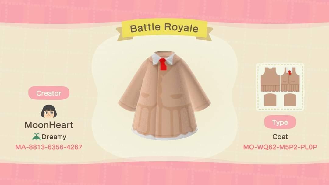Animal Crossing Design Code: MO-WQ62-M5P2-PL0P Battle Royale Noriko