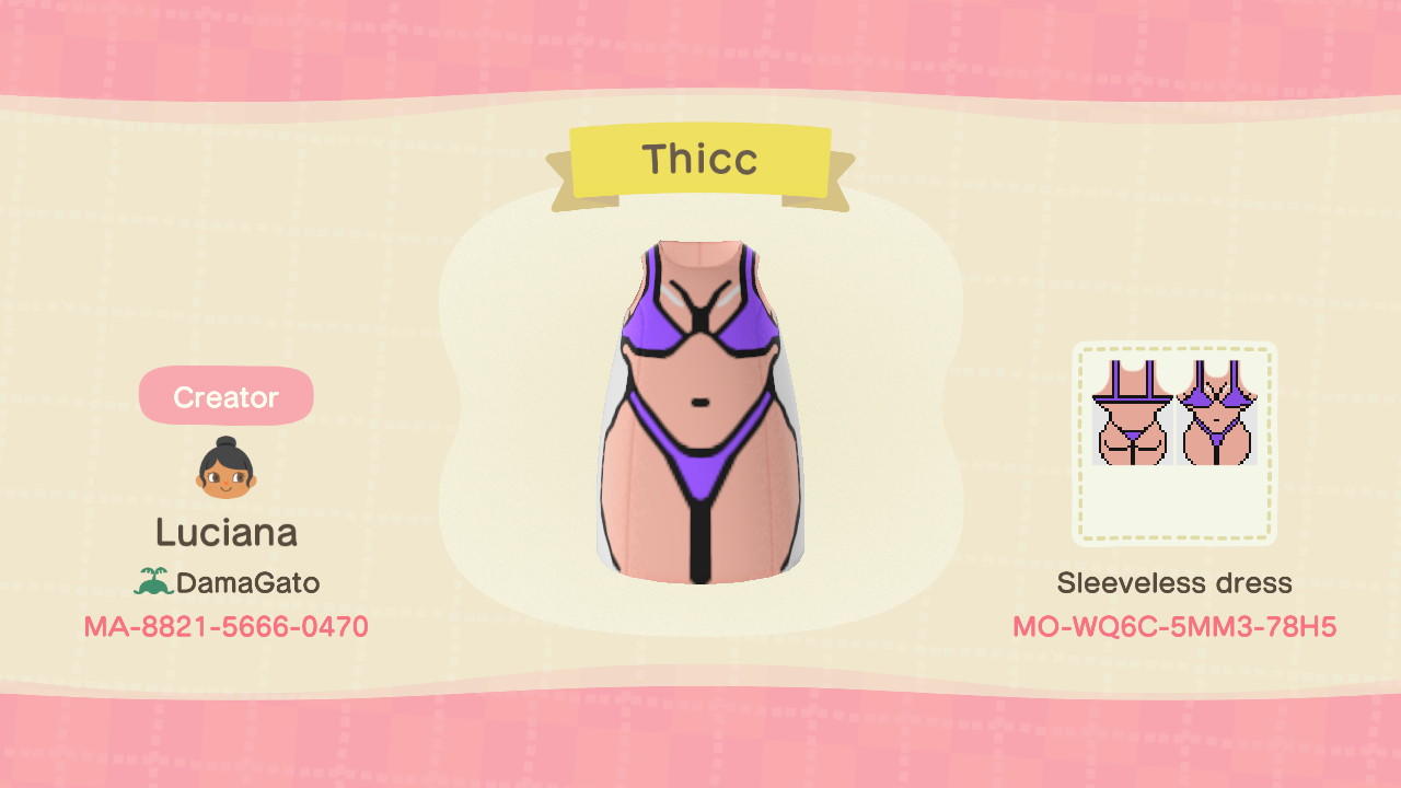 Animal Crossing Design Code: MO-WQ6C-5MM3-78H5 Thicc