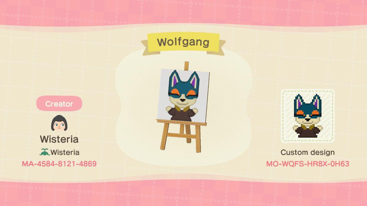 Animal Crossing Design Code: MO-WQFS-HR8X-0H63 Wolfgang