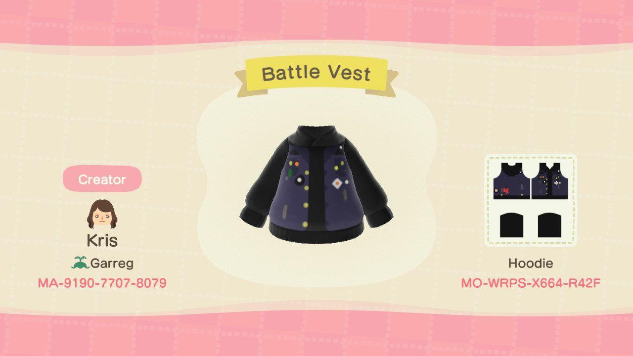 Animal Crossing Design Code: MO-WRPS-X664-R42F Battle Vest