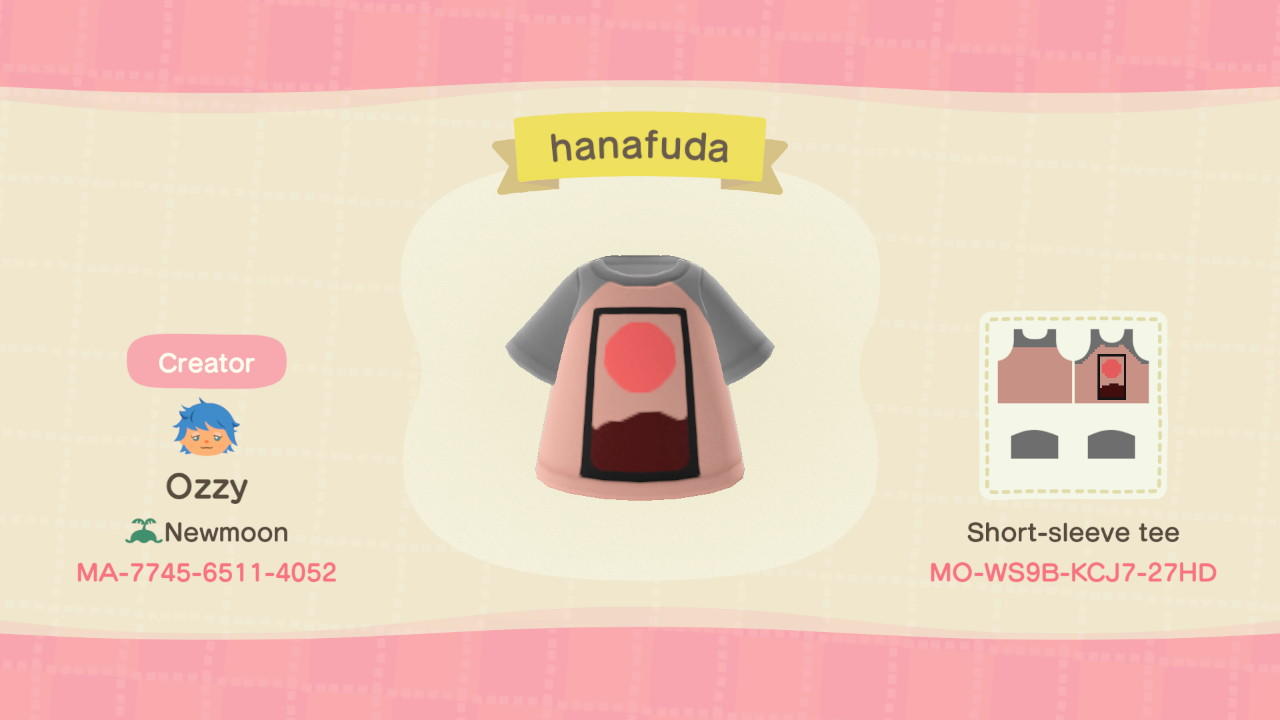 Animal Crossing Design Code: MO-WS9B-KCJ7-27HD hanafuda