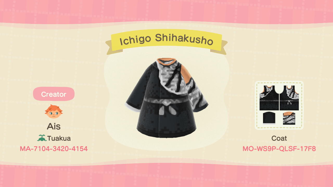 Animal Crossing Design Code: MO-WS9P-QLSF-17F8 Ichigo Shihakusho
