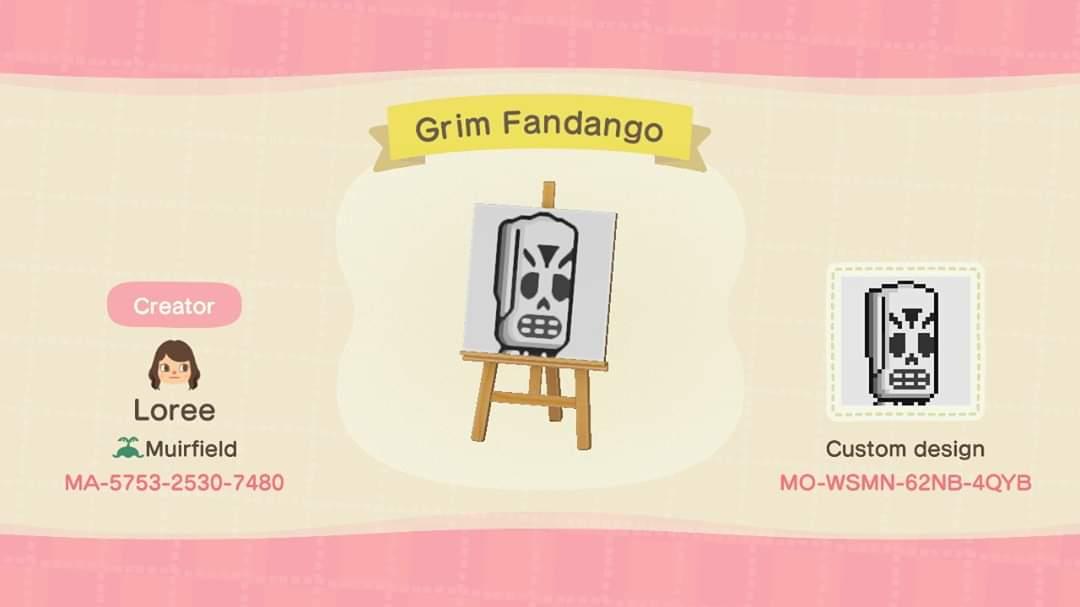 Animal Crossing Design Code: MO-WSMN-62NB-4QYB Grim Fandango