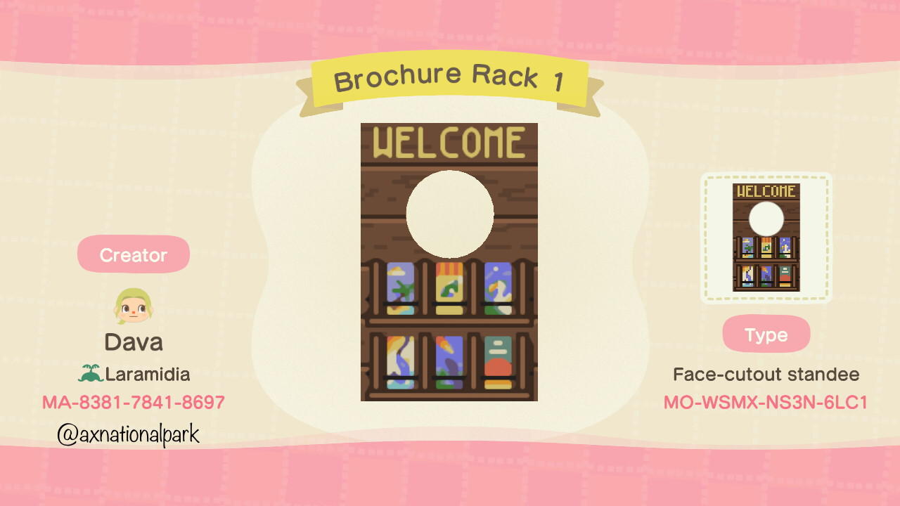Animal Crossing Design Code: MO-WSMX-NS3N-6LC1 Brochure Rack 1