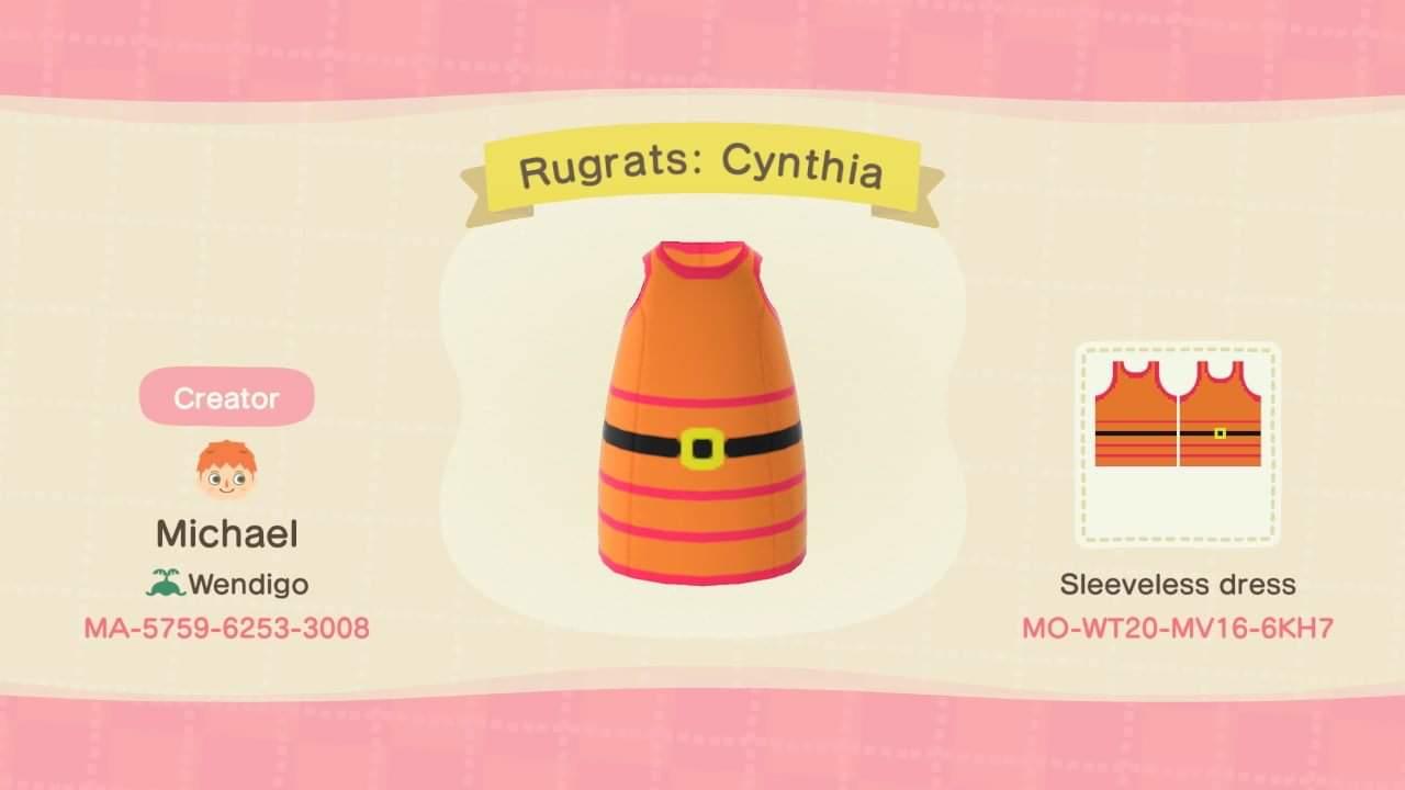 Animal Crossing Design Code: MO-WT20-MV16-6KH7 Rugrats: Cynthia